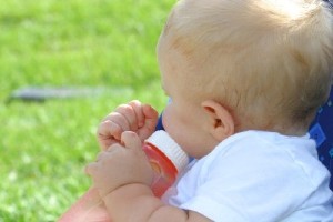 Baby and bottle