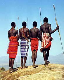 Four Maasai near Lekerruki Lodge
