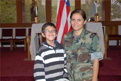 My son and I @ my reenlistment